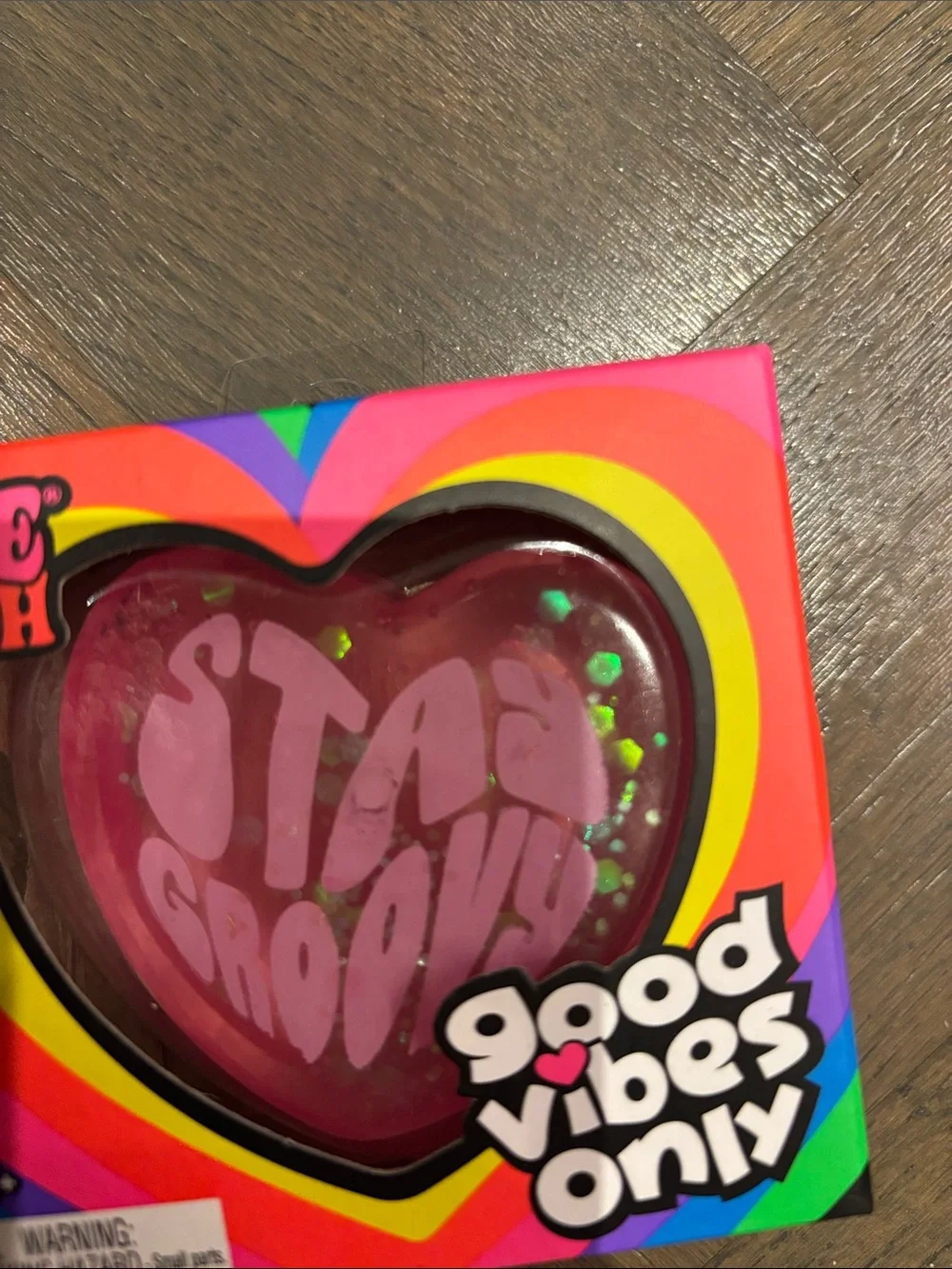 NeeDoh Heart Shaped Glitter Toy - pink glitter